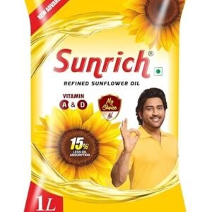 Sunrich Sunflower Oil Pouch, Edible Oil for Cooking & Frying